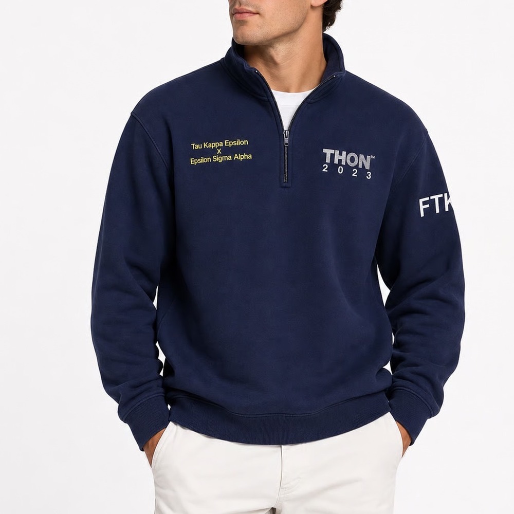 Sport-Tek THON 2023 Tau Kappa Epsilon ESA Navy Quarter Zip Sweatshirt Mens Large